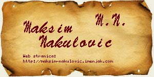 Maksim Nakulović vizit kartica